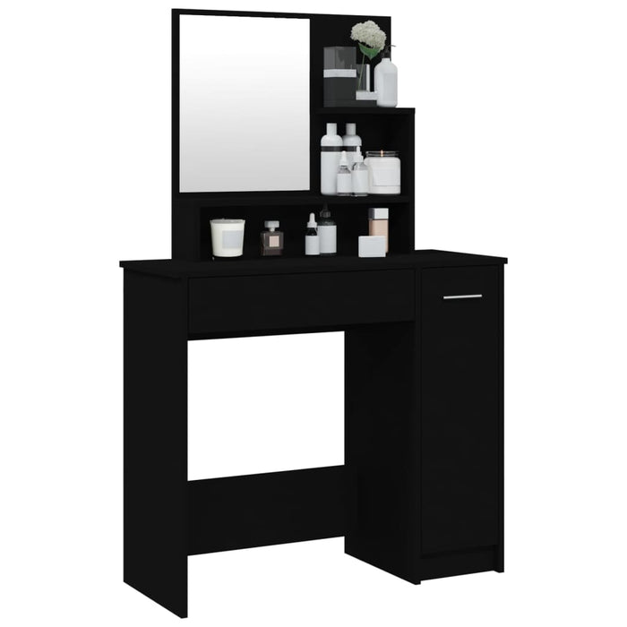Dressing Table with Mirror Black 86.5 cm