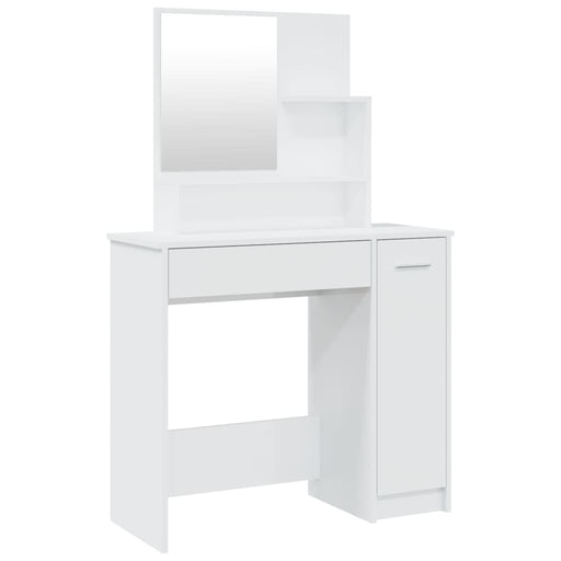 Dressing Table with Mirror High Gloss White 86.5x35x136 cm.