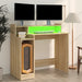 Desk with LED Lights Sonoma Oak 97x45x90 cm Engineered Wood.