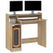 Desk with LED Lights Sonoma Oak 97x45x90 cm Engineered Wood.