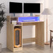 Desk with LED Lights Sonoma Oak 97x45x90 cm Engineered Wood.