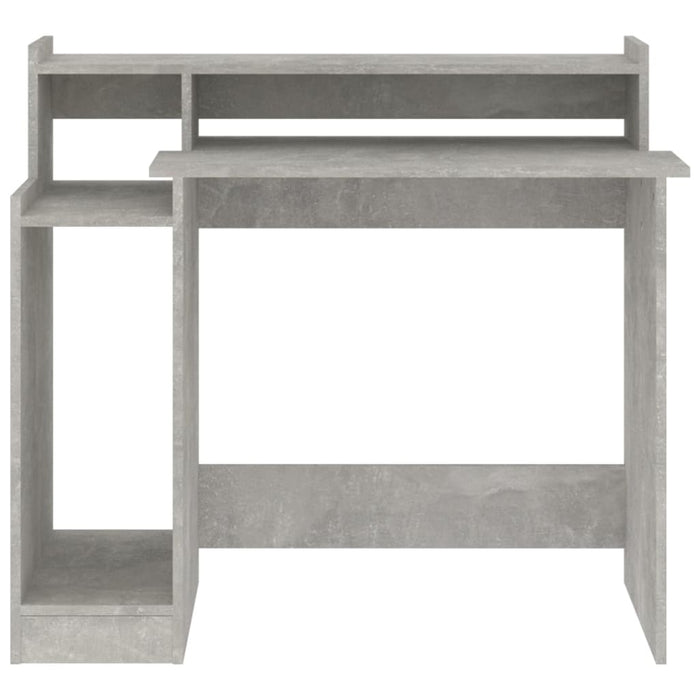 Desk with LED Lights Concrete grey 97x45x90 cm Engineered Wood.