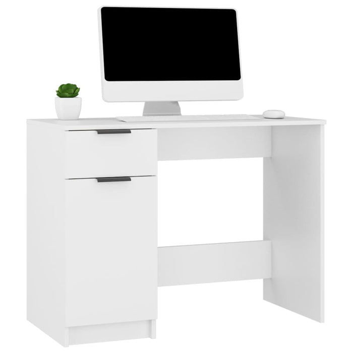 Desk White 100x50x75 cm Engineered Wood.