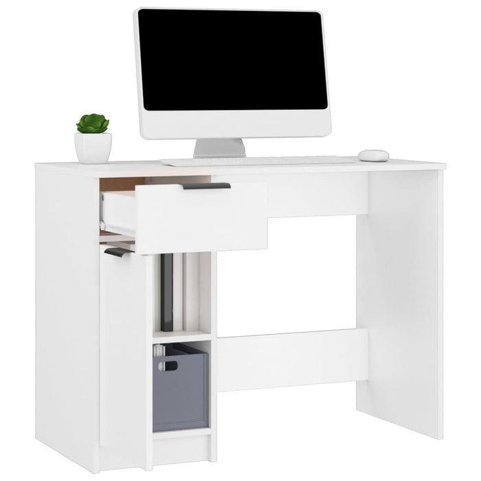 Desk White 100x50x75 cm Engineered Wood.