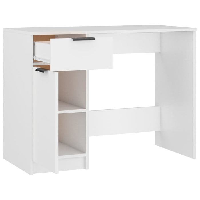 Desk White 100x50x75 cm Engineered Wood.