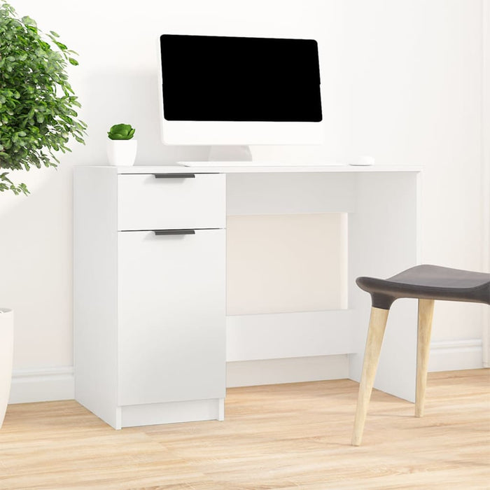 Desk White 100x50x75 cm Engineered Wood.