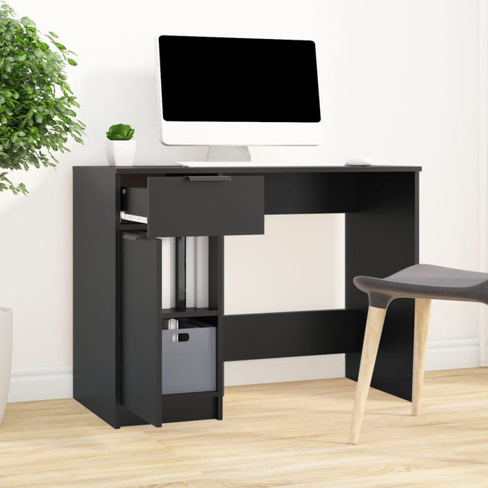 Desk Black Engineered Wood 100 cm