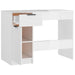 Desk High Gloss White 100x50x75 cm Engineered Wood.
