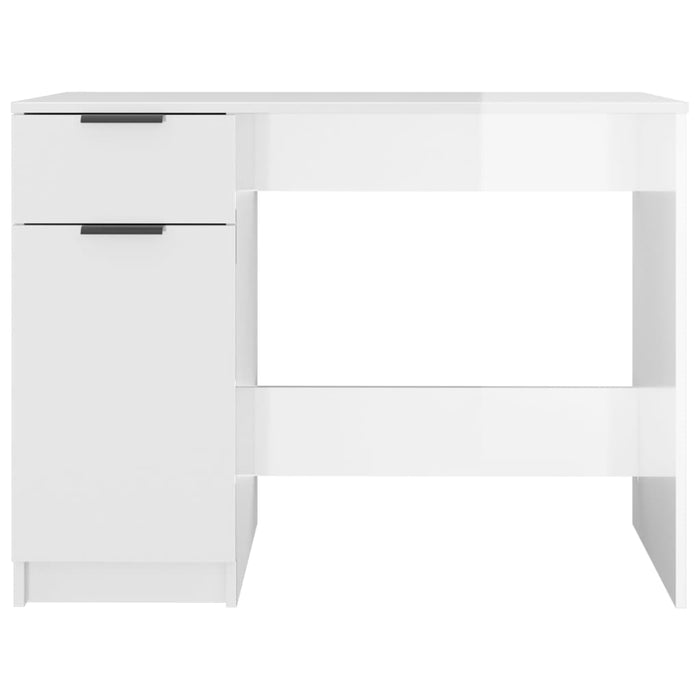 Desk High Gloss White 100x50x75 cm Engineered Wood.