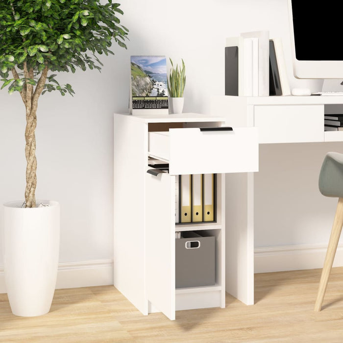 Desk Cabinet White 33.5x50x75 cm Engineered Wood.