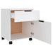 Mobile File Cabinet with Wheels White 45x38x54 cm Engineered Wood.