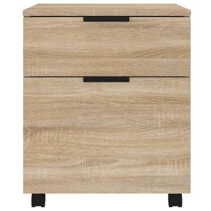 Mobile File Cabinet with Wheels Sonoma Oak 45x38x54 cm Engineered Wood.