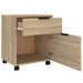 Mobile File Cabinet with Wheels Sonoma Oak 45x38x54 cm Engineered Wood.