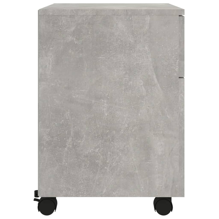 Mobile File Cabinet with Wheels Concrete Grey 45x38x54 cm Engineered Wood.