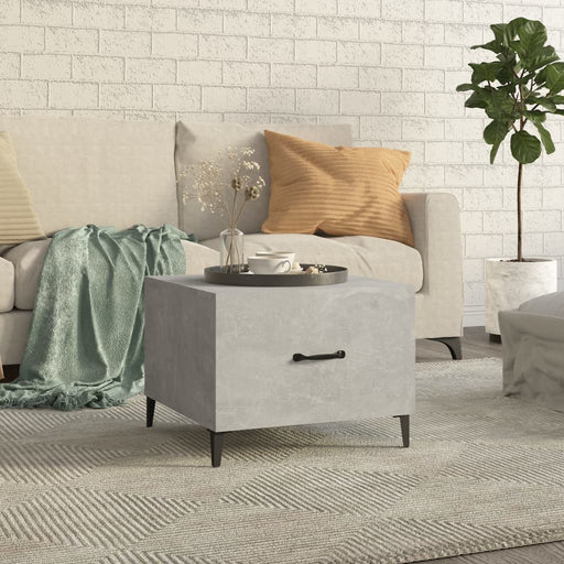 Coffee Table with Metal Legs Concrete Grey 50x50x40 cm.
