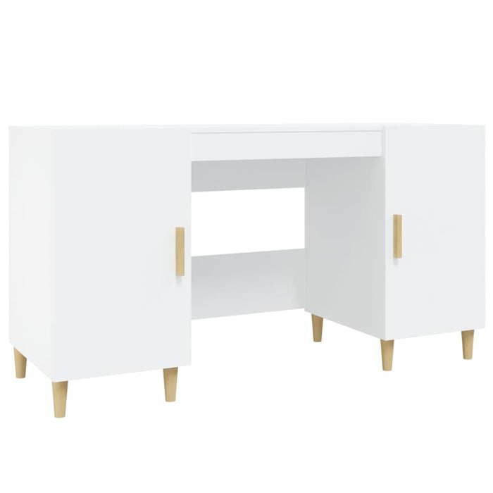 Desk White 140x50x75 cm Engineered Wood.