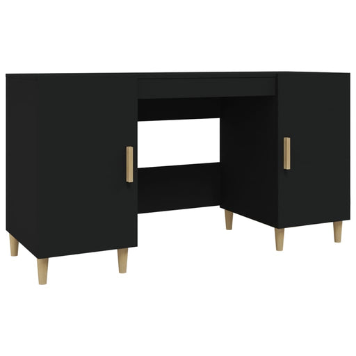 Desk Black 140x50x75 cm Engineered Wood.