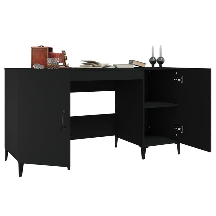 Desk Black 140x50x75 cm Engineered Wood.
