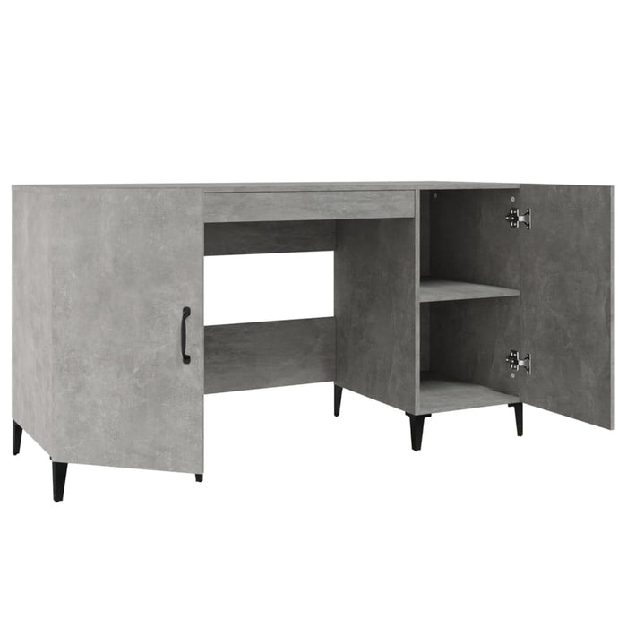 Desk Concrete Grey 140x50x75 cm Engineered Wood.