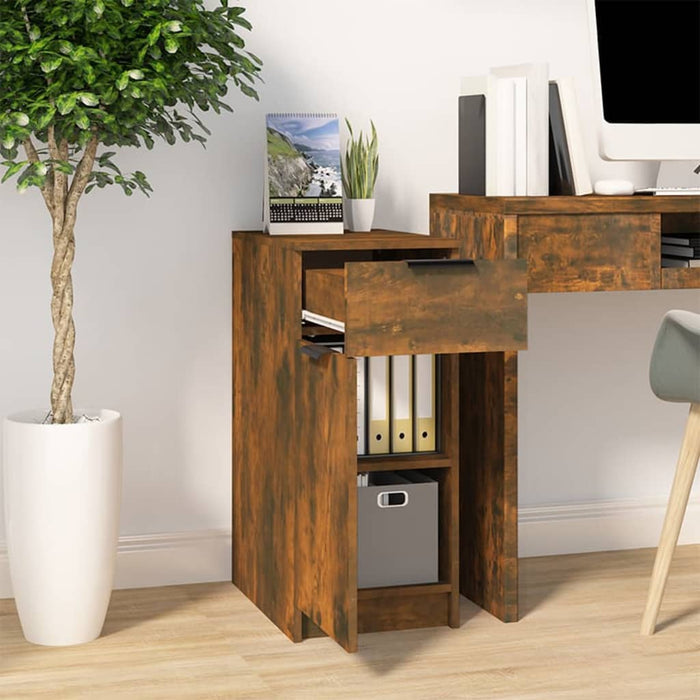 Desk Cabinet Smoked Oak 33.5x50x75 cm Engineered Wood.