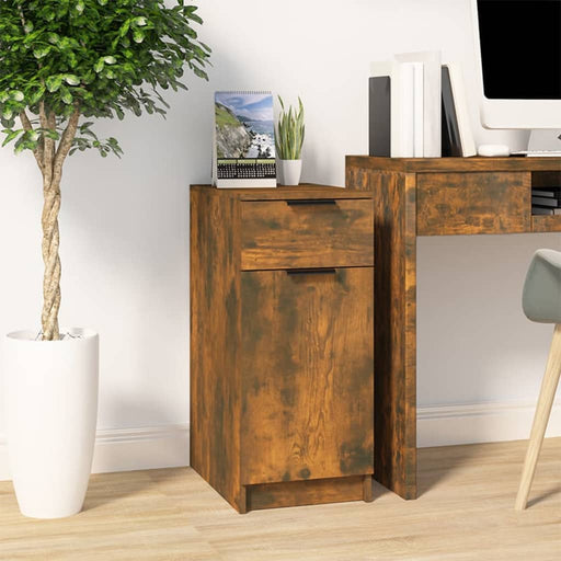 Desk Cabinet Smoked Oak 33.5x50x75 cm Engineered Wood.
