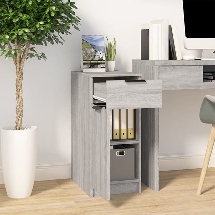 Desk Cabinet Grey Sonoma 33.5x50x75 cm Engineered Wood.