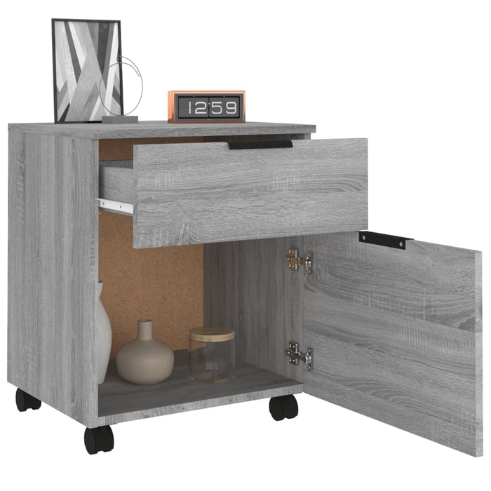 Mobile File Cabinet with Wheels Grey Sonoma 45x38x54 cm Engineered Wood.