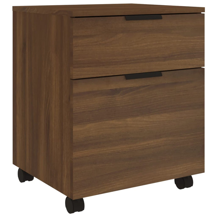 Mobile File Cabinet with Wheels Brown Oak 45x38x54 cm Engineered Wood.