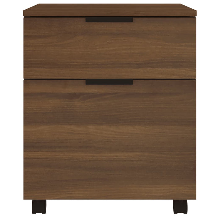 Mobile File Cabinet with Wheels Brown Oak 45x38x54 cm Engineered Wood.
