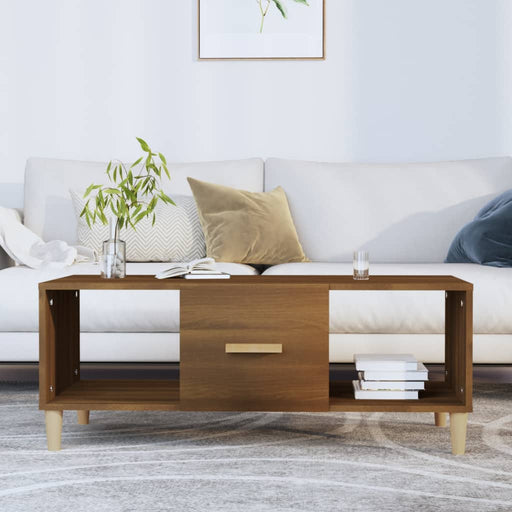 Coffee Table Brown Oak 102x50x40 cm Engineered Wood.