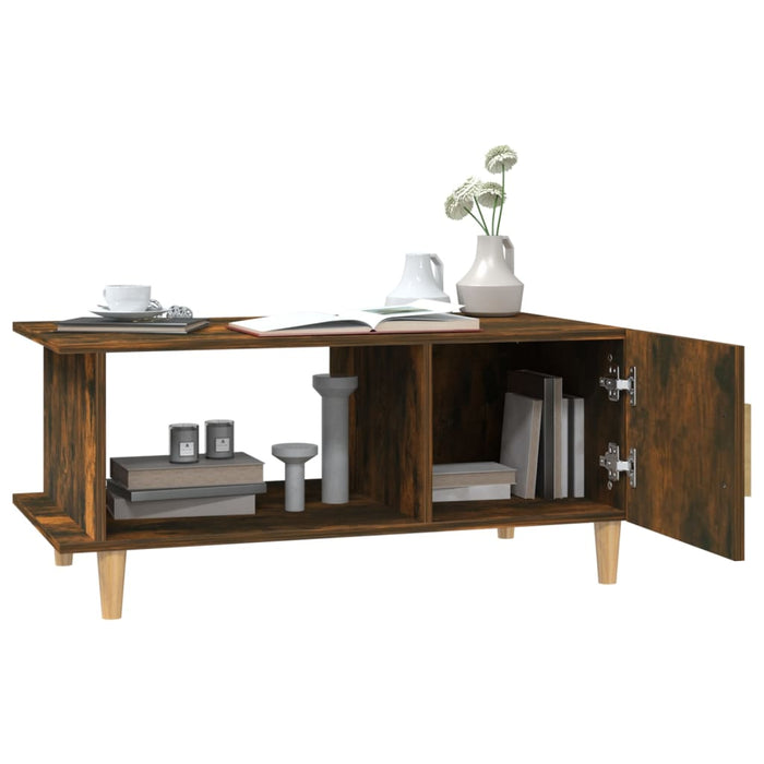 Coffee Table Smoked Oak 90x50x40 cm Engineered Wood.