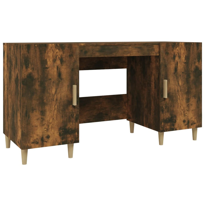 Desk Smoked Oak 140x50x75 cm Engineered Wood.