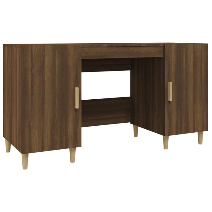 Desk Brown Oak 140x50x75 cm Engineered Wood.