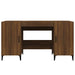 Desk Brown Oak 140x50x75 cm Engineered Wood.