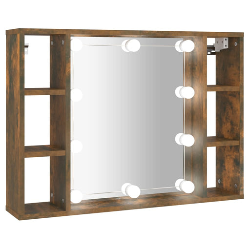 Mirror Cabinet with LED Smoked Oak 76x15x55 cm.
