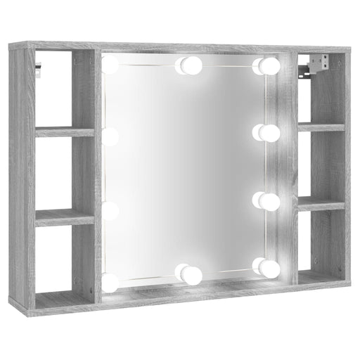 Mirror Cabinet with LED Grey Sonoma 76x15x55 cm.