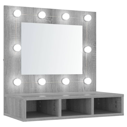 Mirror Cabinet with LED Grey Sonoma 60x31.5x62 cm.