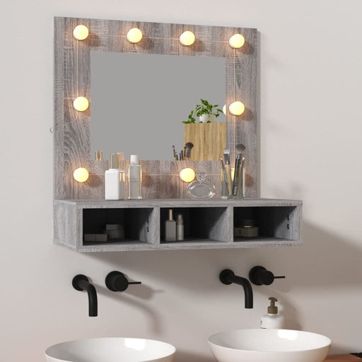 Mirror Cabinet with LED Grey Sonoma 60x31.5x62 cm.