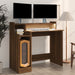 Desk with LED Lights Brown Oak 97x45x90 cm Engineered Wood.