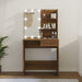 Dressing Table with LED Brown Oak 74.5x40x141 cm.