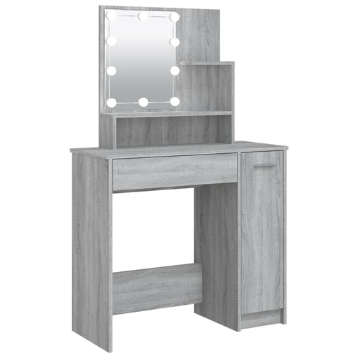 Dressing Table with LED Grey Sonoma 86.5x35x136 cm.
