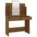 Dressing Table with LED Brown Oak 96x40x142 cm.