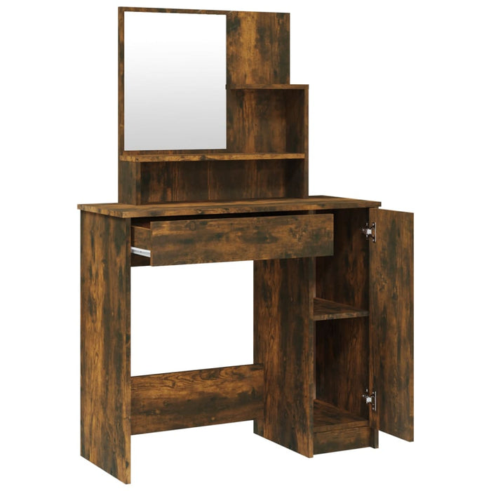 Dressing Table with Mirror Smoked Oak