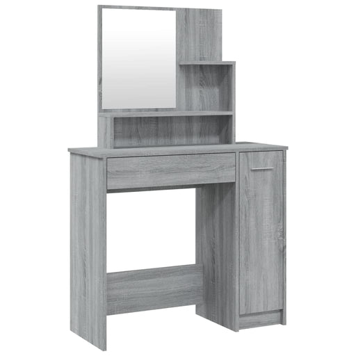 Dressing Table with Mirror Grey Sonoma 86.5x35x136 cm.
