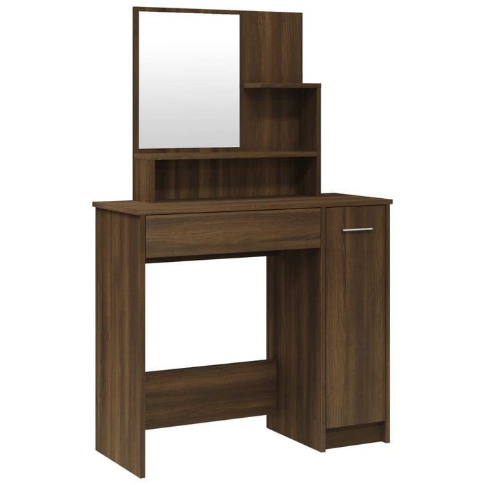 Dressing Table with Mirror Brown Oak 86.5x35x136 cm.