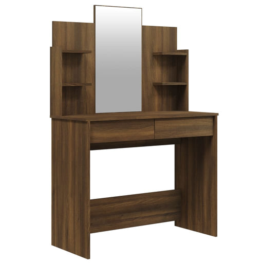 Dressing Table with Mirror Brown Oak 96x40x142 cm.