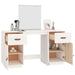 Dressing Table Set with a Mirror White Solid Wood Pine.