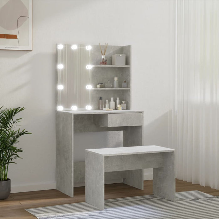 Dressing Table Set with LED Concrete