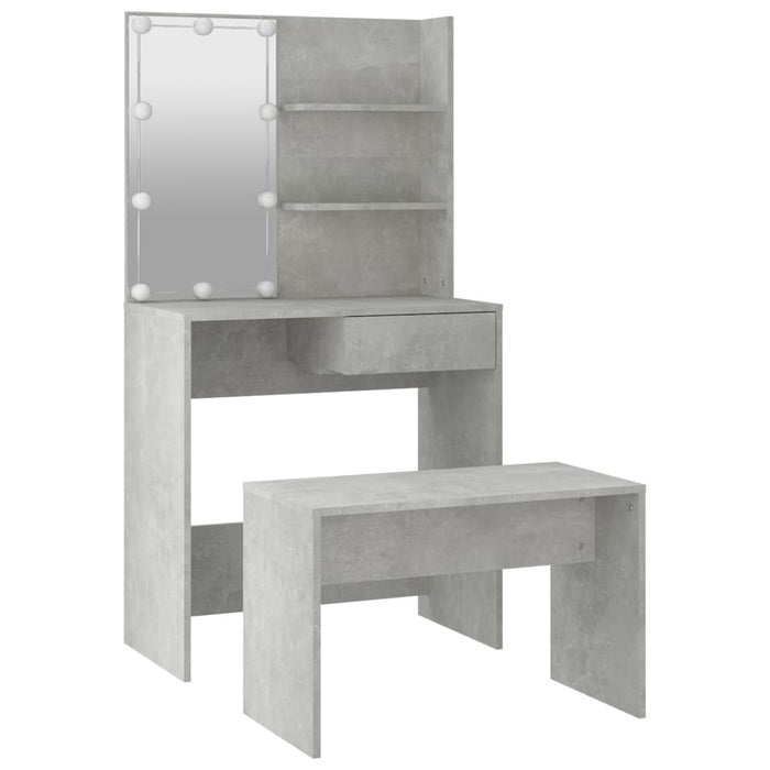 Dressing Table Set with LED Concrete