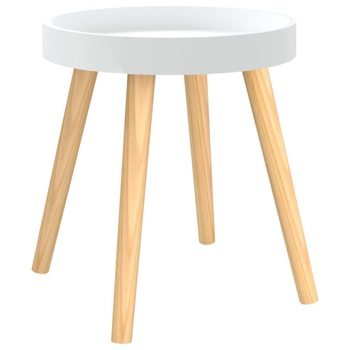 Side Table White 38x38x40 cm Engineered Wood&Solid Wood Pine.